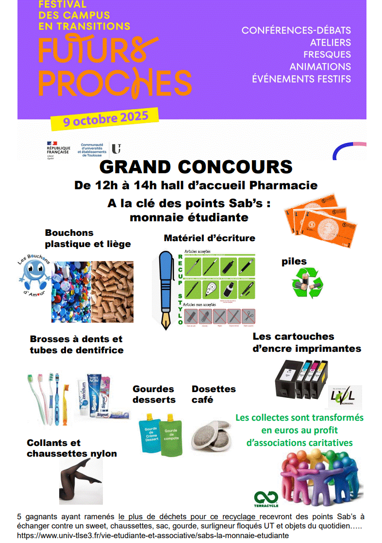 Grand concours recyclage au département Pharmacie